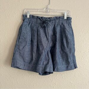 Uniqlo linen blend cotton pull on shorts